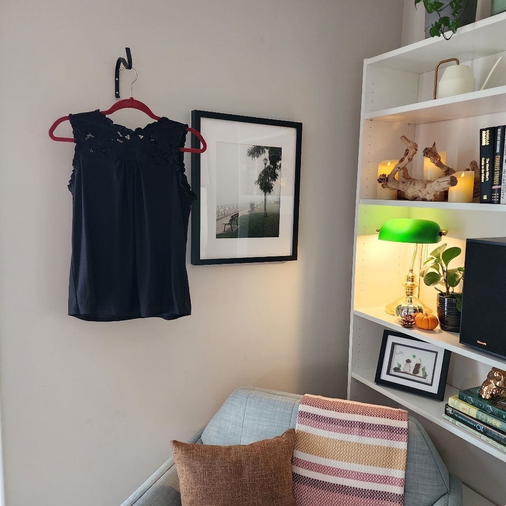🧡 3/$25 - Faith & Joy Sleeveless Black Top